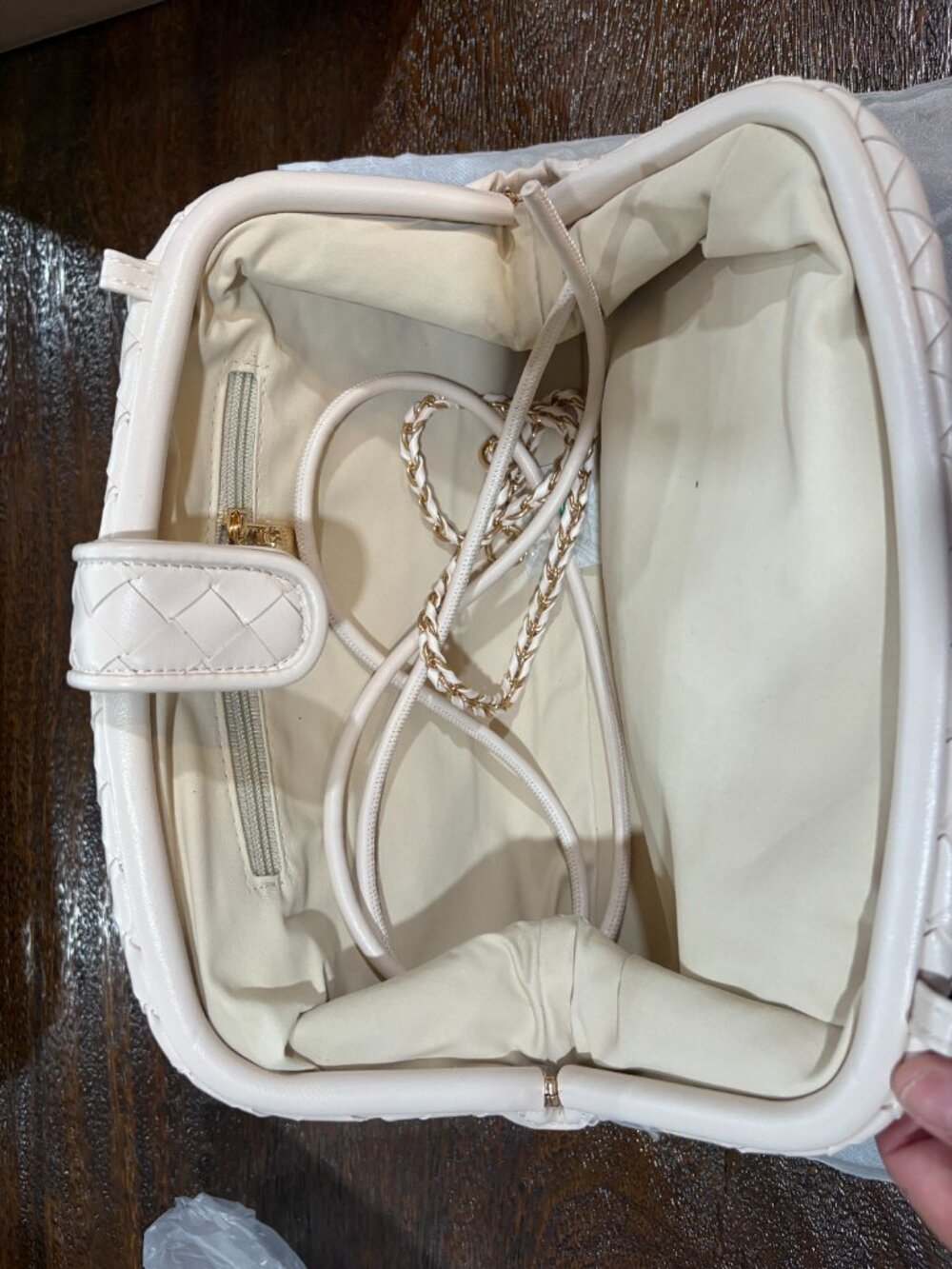 Avara Off White Cream Weave Sophia Clutch Purse Shoulder bag NWT NEW - Picture 4 of 4